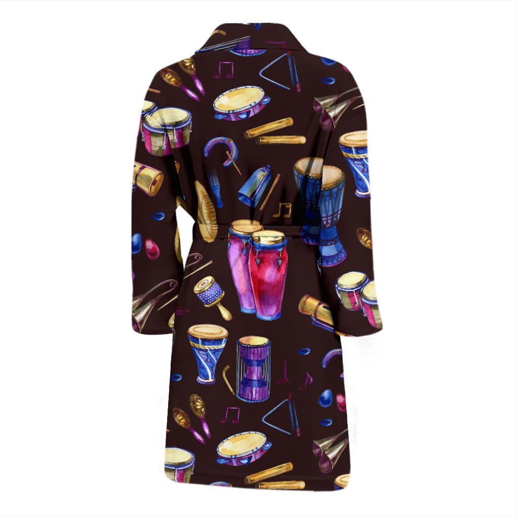 Percussion Neon Pattern Print Design 04 Men Bathrobe-JORJUNE.COM