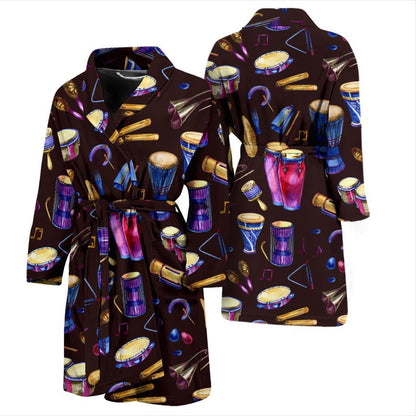 Percussion Neon Pattern Print Design 04 Men Bathrobe-JORJUNE.COM