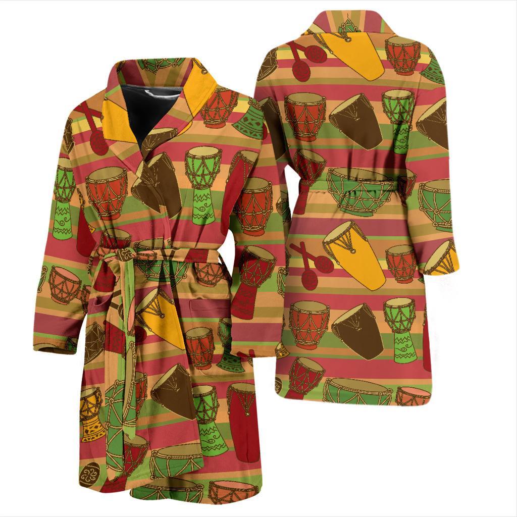 Percussion Pattern Print Design 01 Men Bathrobe-JORJUNE.COM