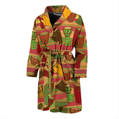 Percussion Pattern Print Design 01 Men Bathrobe-JORJUNE.COM