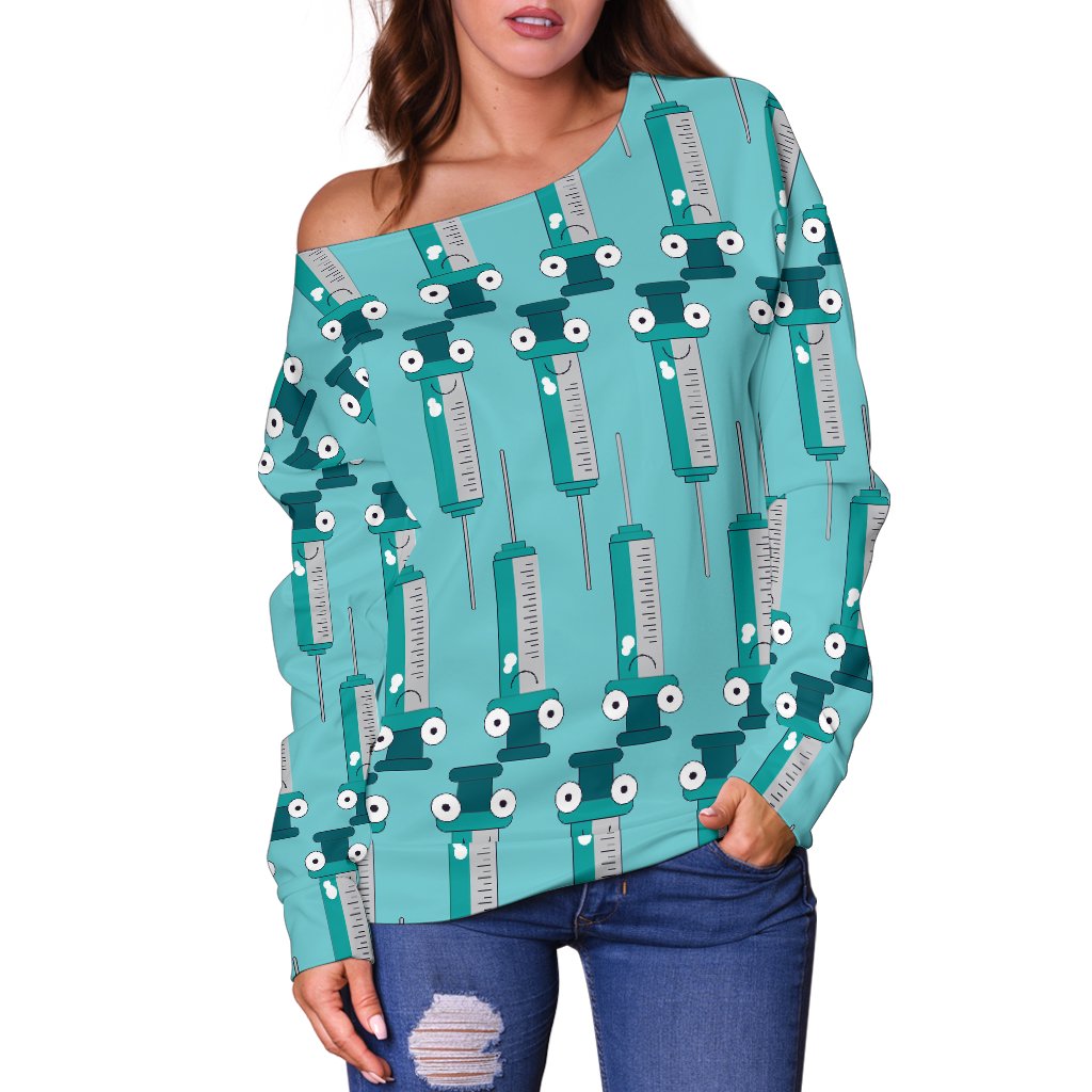 Phlebotomist Concept Design Off Shoulder Sweatshirt