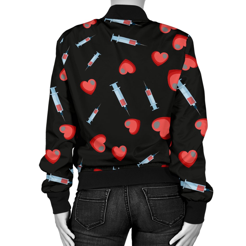 Phlebotomist Medical Concept Women Casual Bomber Jacket