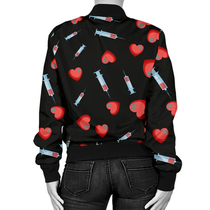 Phlebotomist Medical Concept Women Casual Bomber Jacket