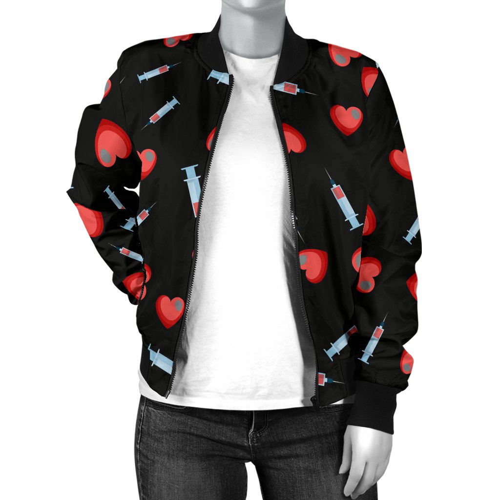 Phlebotomist Medical Concept Women Casual Bomber Jacket