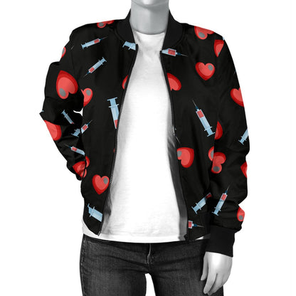 Phlebotomist Medical Concept Women Casual Bomber Jacket