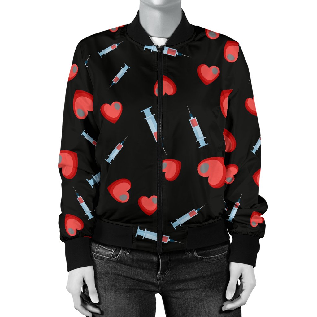 Phlebotomist Medical Concept Women Casual Bomber Jacket