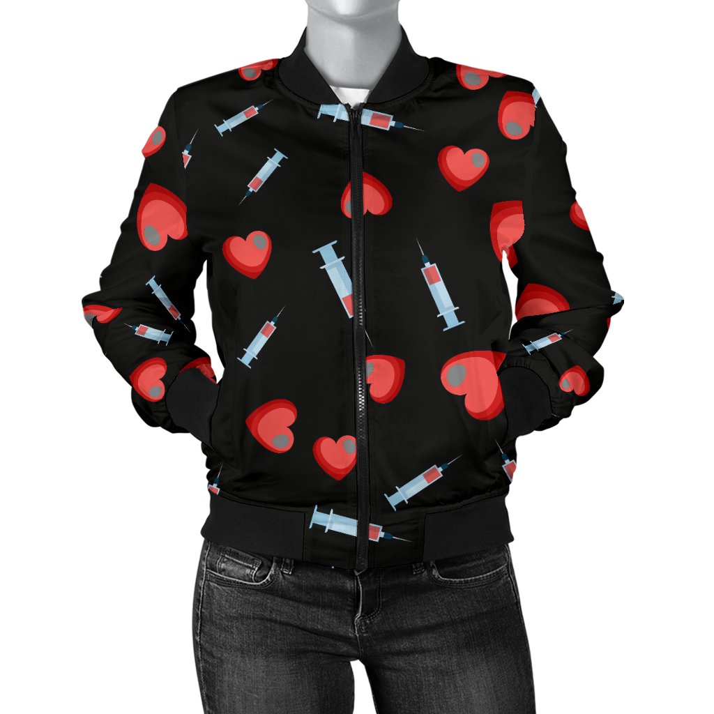 Phlebotomist Medical Concept Women Casual Bomber Jacket