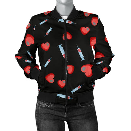 Phlebotomist Medical Concept Women Casual Bomber Jacket