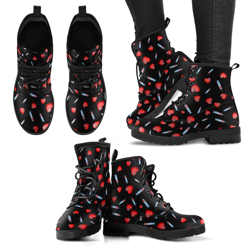 Phlebotomist Medical Concept Women Leather Boots-JTAMIGO.COM