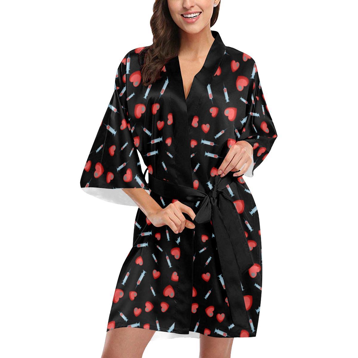 Phlebotomist Medical Concept Women Short Kimono Robe