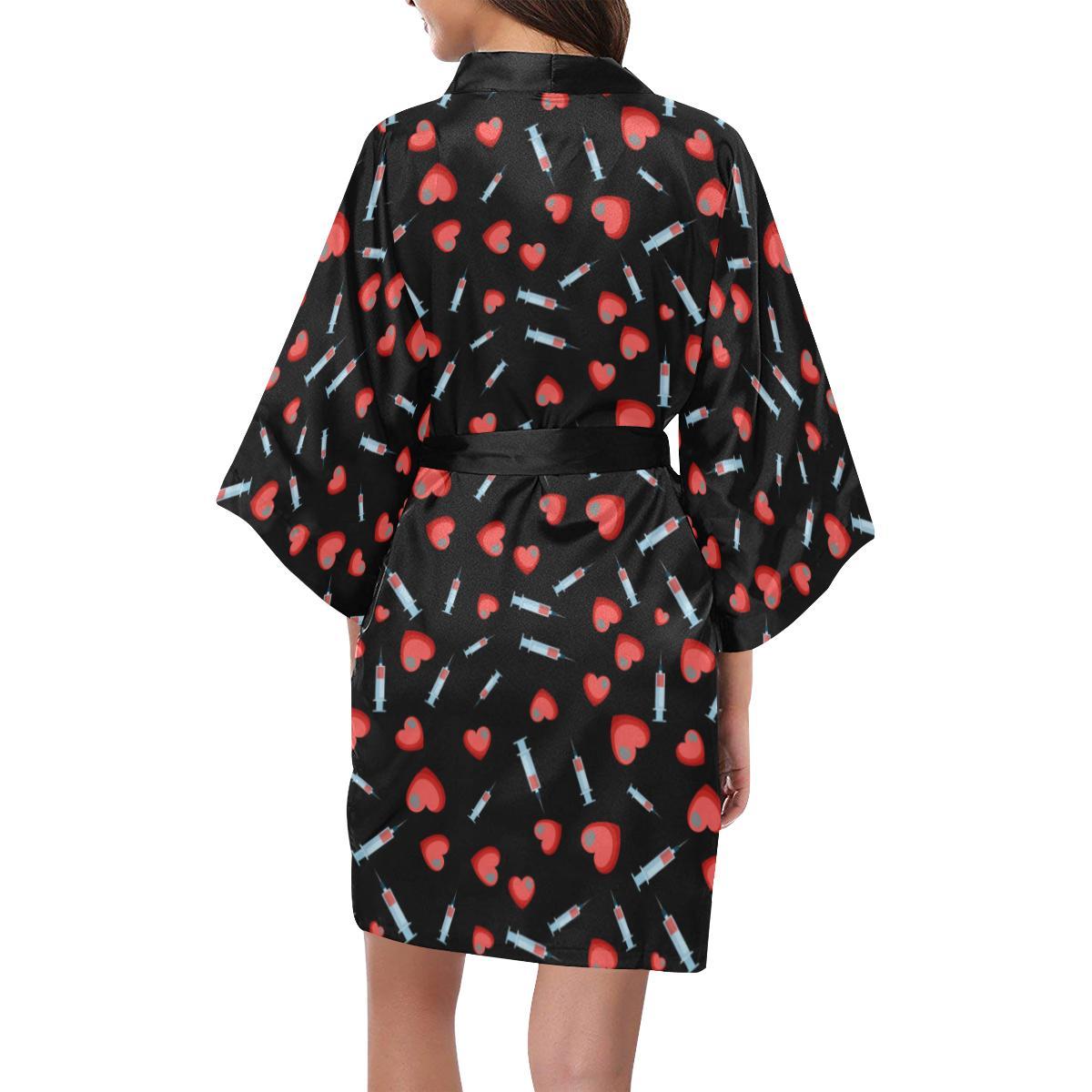 Phlebotomist Medical Concept Women Short Kimono Robe