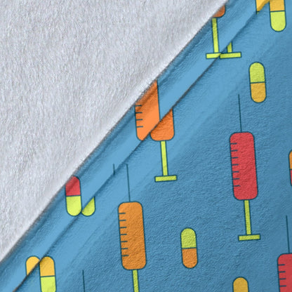 Phlebotomist Medical Pattern Fleece Blanket