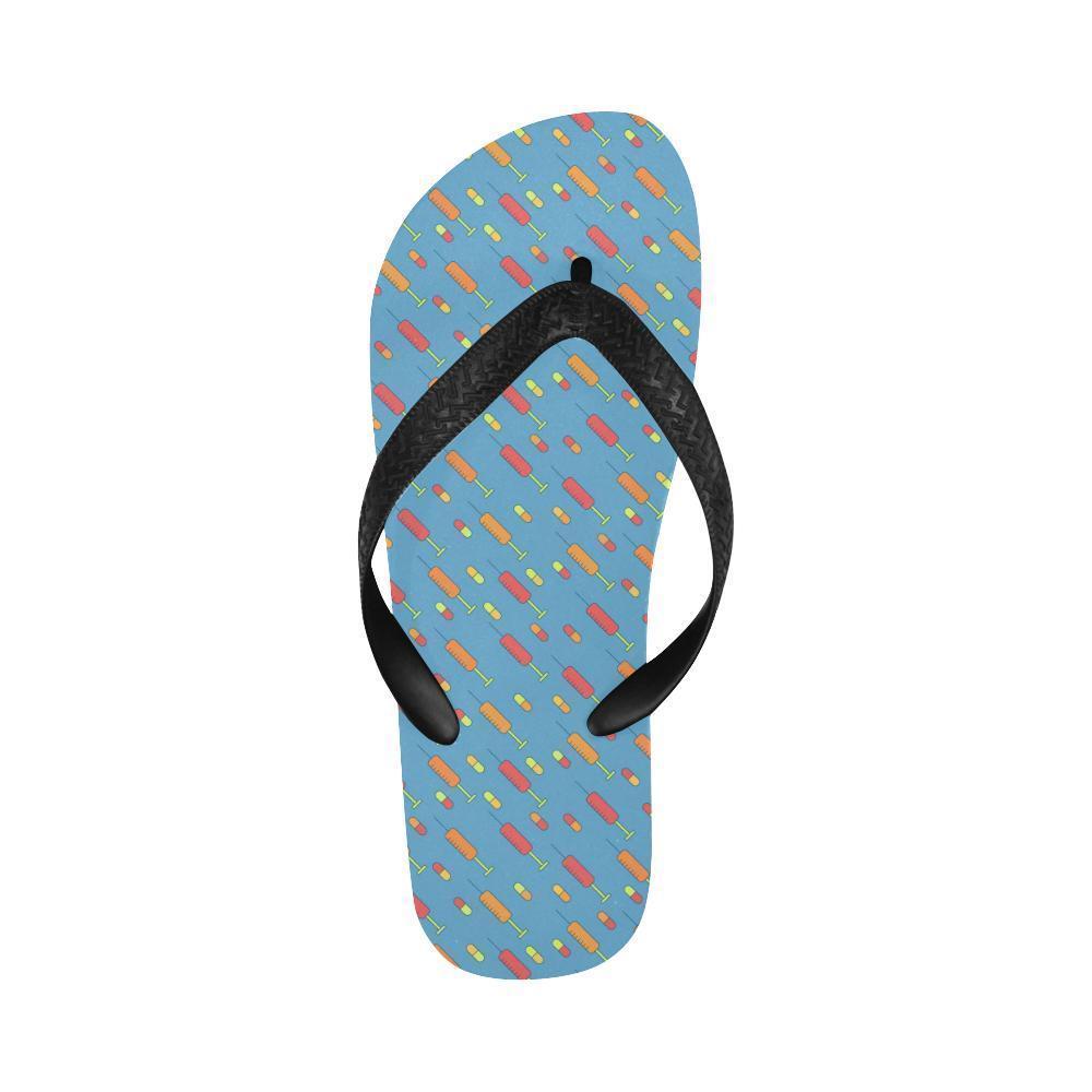 Phlebotomist Medical Pattern Flip Flops-JTAMIGO.COM