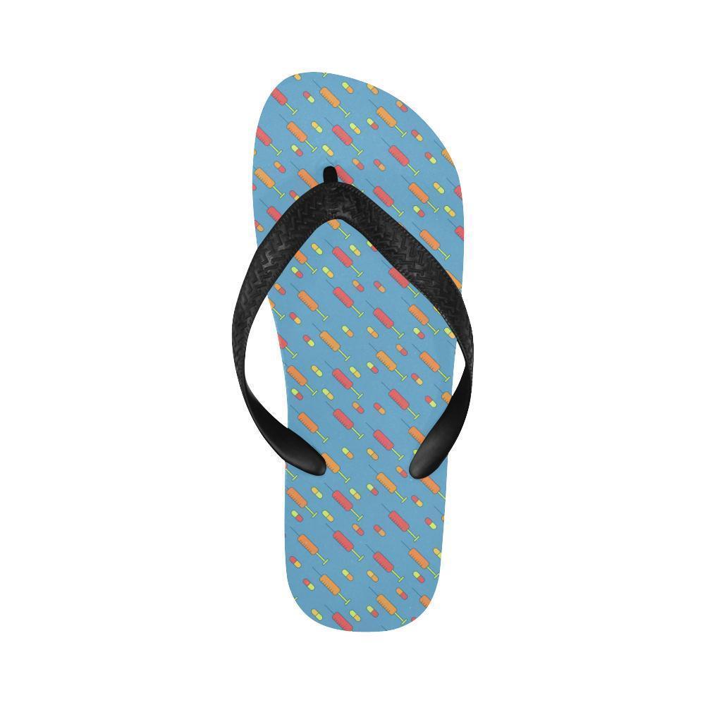 Phlebotomist Medical Pattern Flip Flops-JTAMIGO.COM