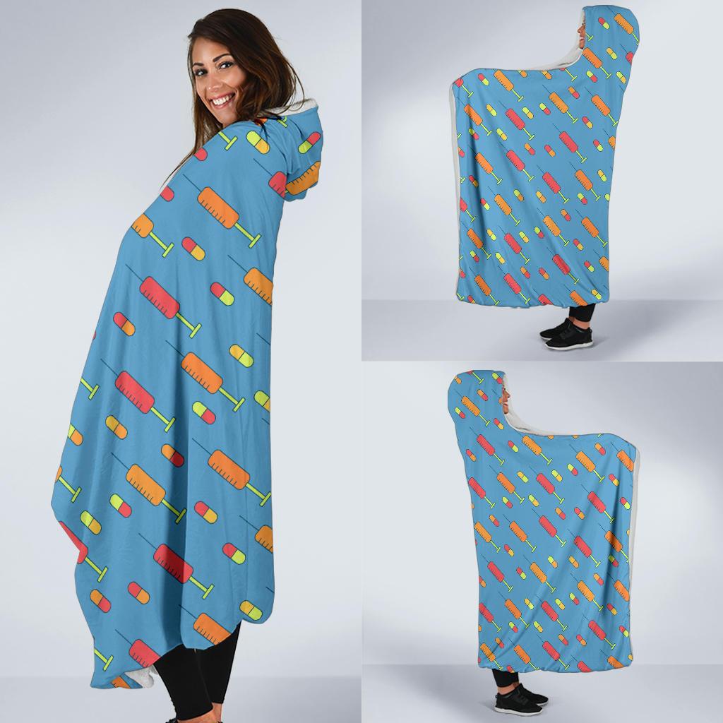 Phlebotomist Medical Pattern Hooded Blanket-JTAMIGO.COM