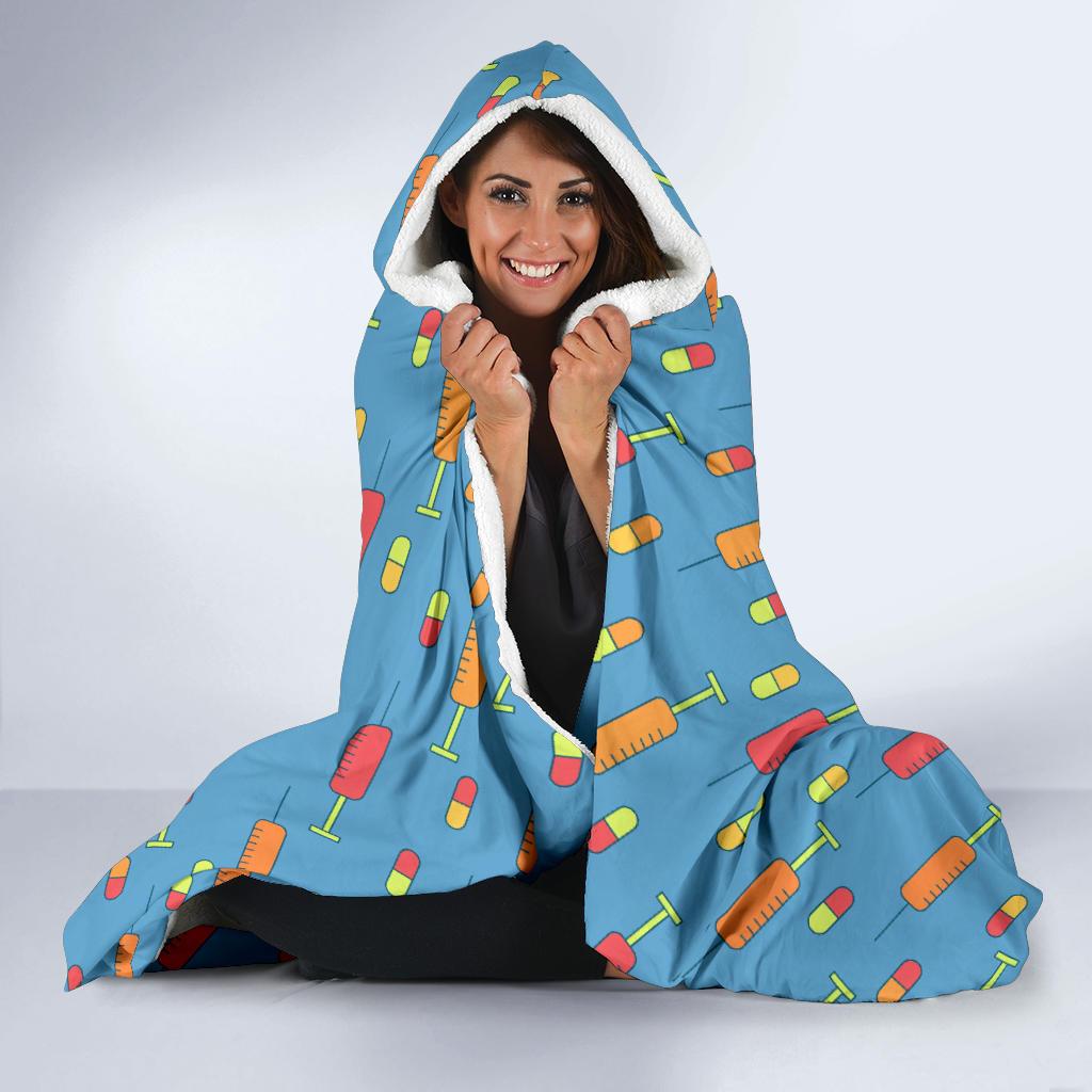 Phlebotomist Medical Pattern Hooded Blanket-JTAMIGO.COM