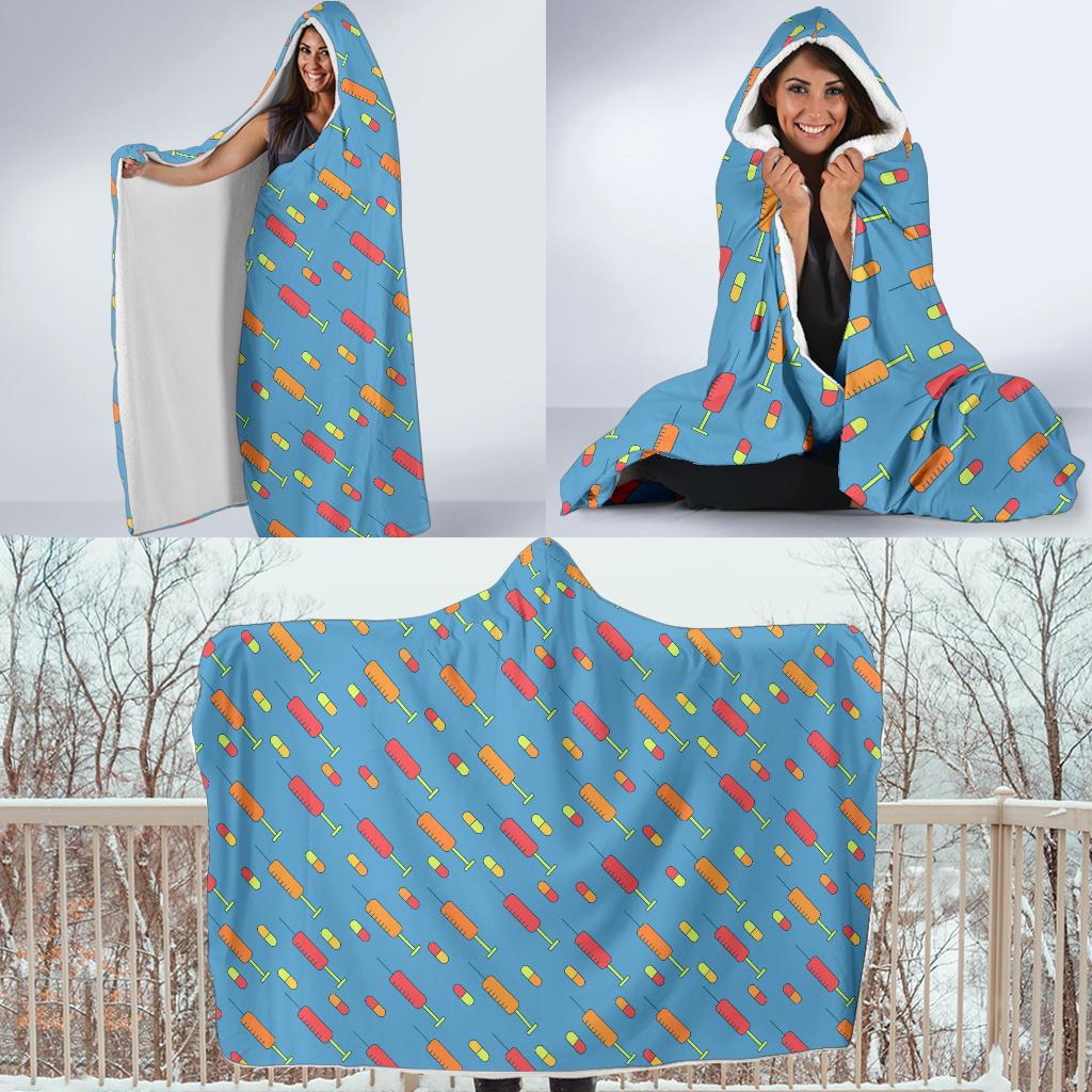 Phlebotomist Medical Pattern Hooded Blanket-JTAMIGO.COM