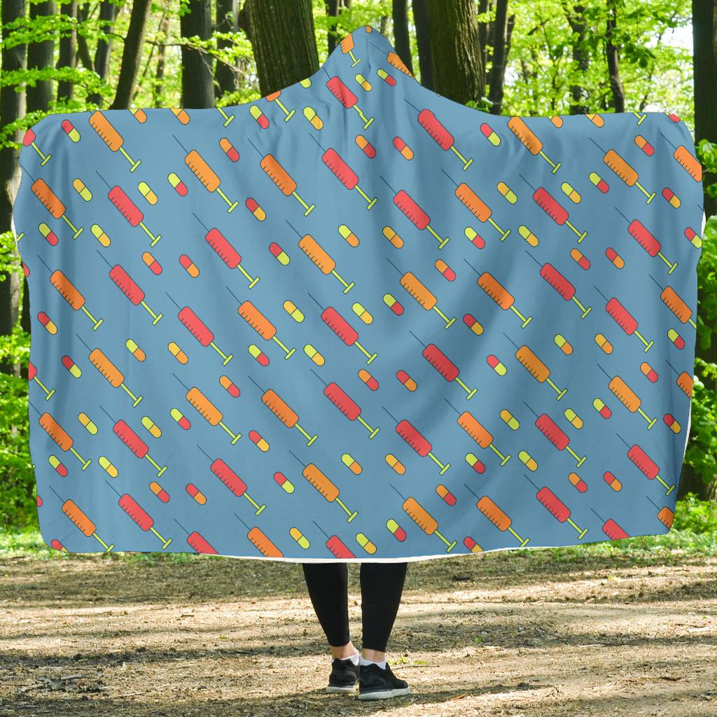 Phlebotomist Medical Pattern Hooded Blanket-JTAMIGO.COM
