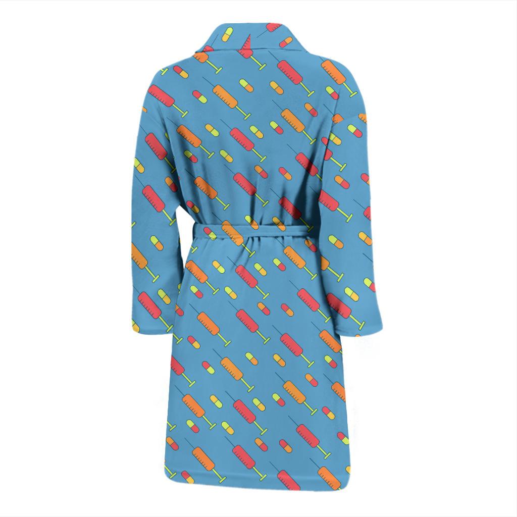 Phlebotomist Medical Pattern Men Bath Robe-JTAMIGO.COM