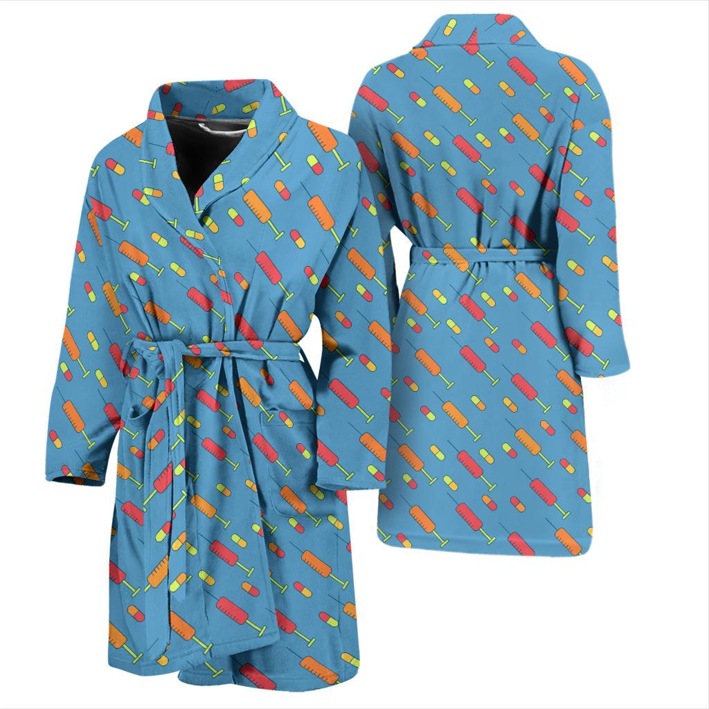 Phlebotomist Medical Pattern Men Bath Robe-JTAMIGO.COM