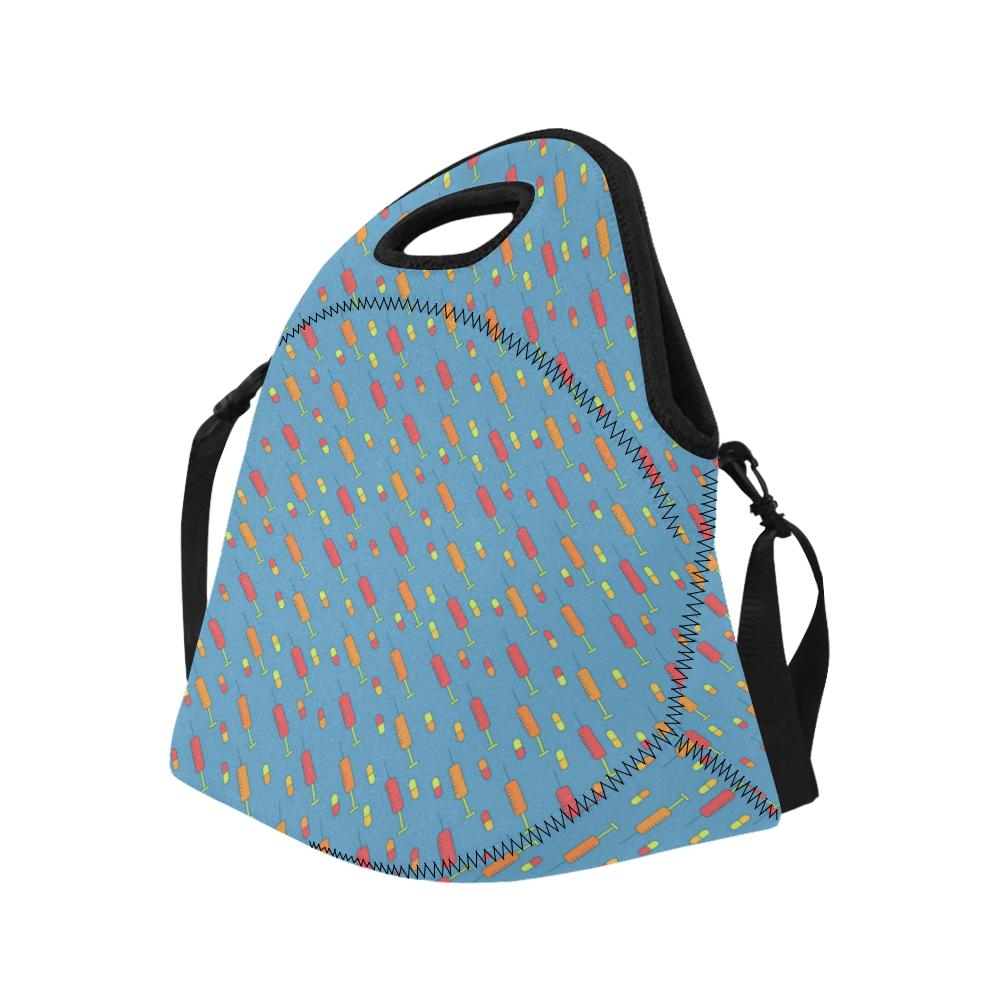 Phlebotomist Medical Pattern Neoprene Lunch Bag (Model 1669)(Large)-JTAMIGO.COM