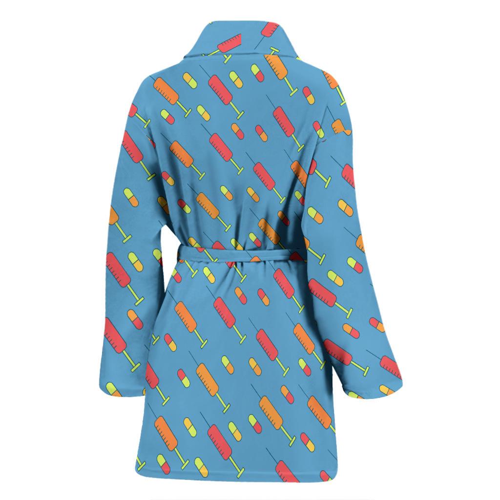 Phlebotomist Medical Pattern Women Bath Robe-JTAMIGO.COM