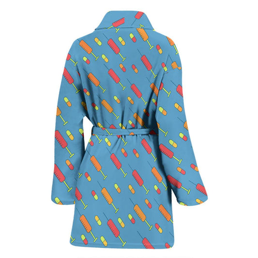 Phlebotomist Medical Pattern Women Bath Robe-JTAMIGO.COM
