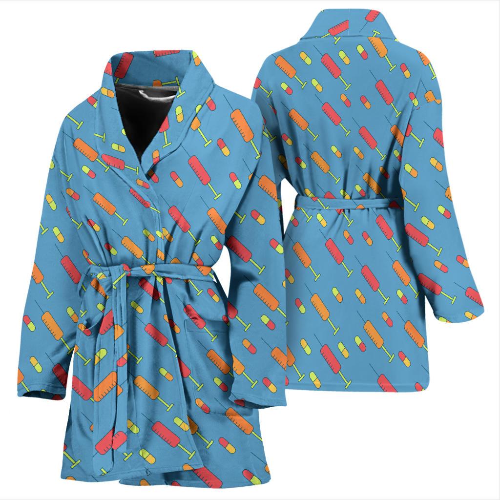Phlebotomist Medical Pattern Women Bath Robe-JTAMIGO.COM
