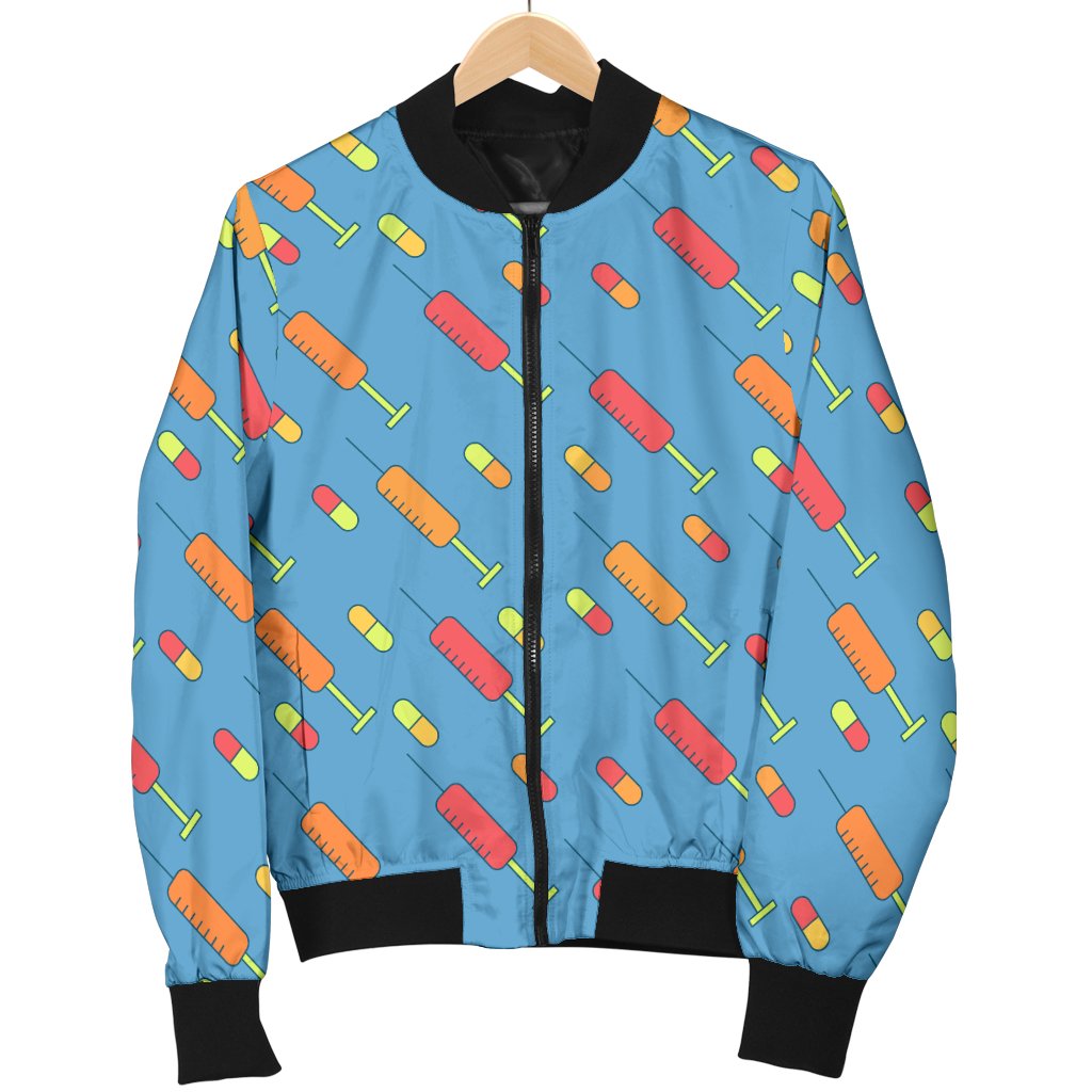 Phlebotomist Medical Pattern Women Casual Bomber Jacket