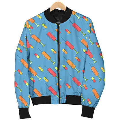 Phlebotomist Medical Pattern Women Casual Bomber Jacket