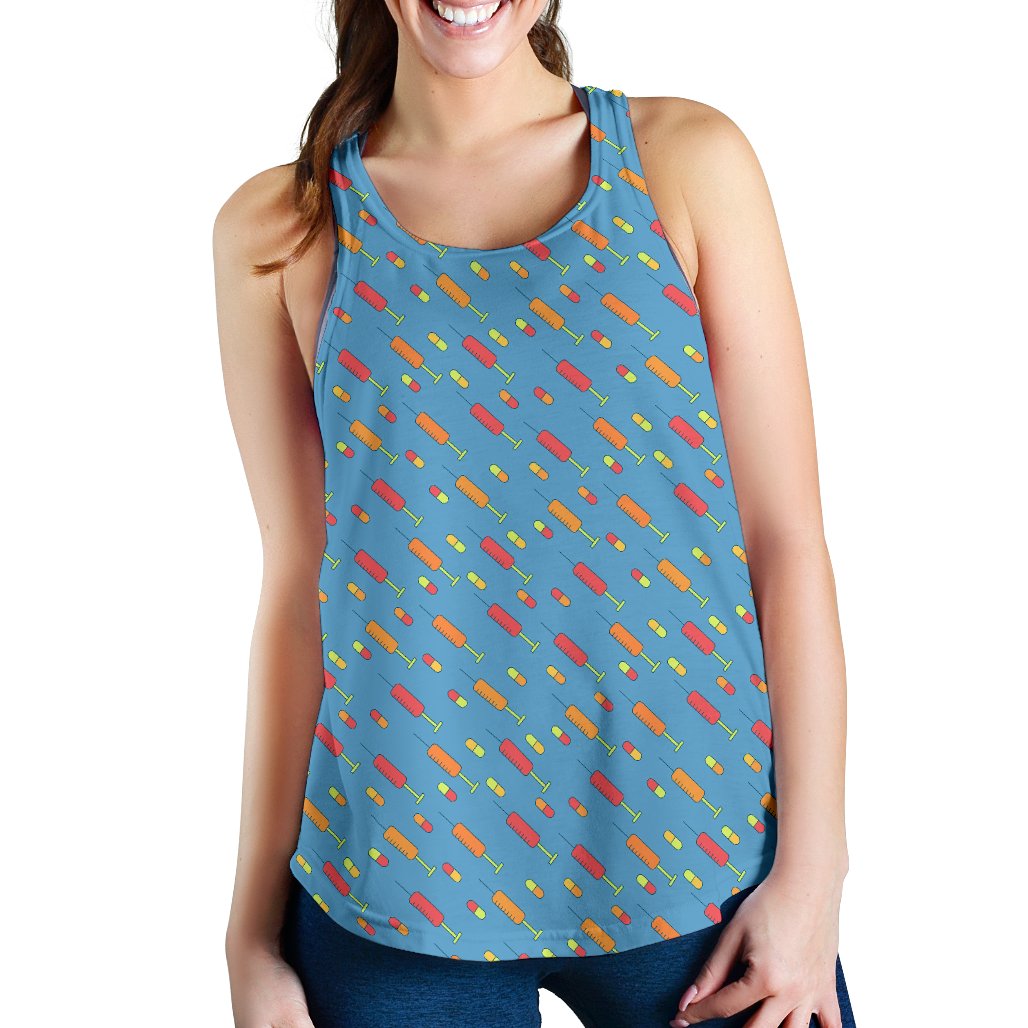Phlebotomist Medical Pattern Women Racerback Tank Top