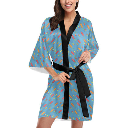 Phlebotomist Medical Pattern Women Short Kimono Robe