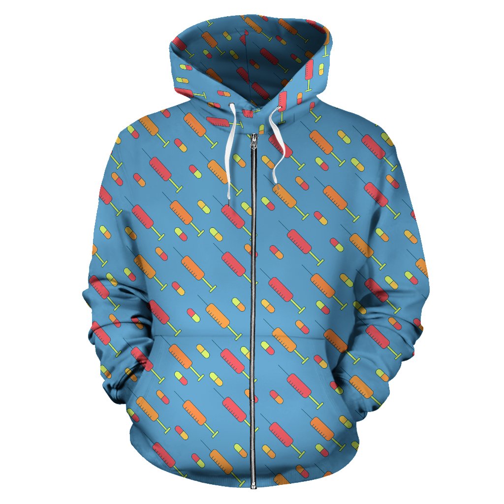 Phlebotomist Medical Pattern Zip Up Hoodie