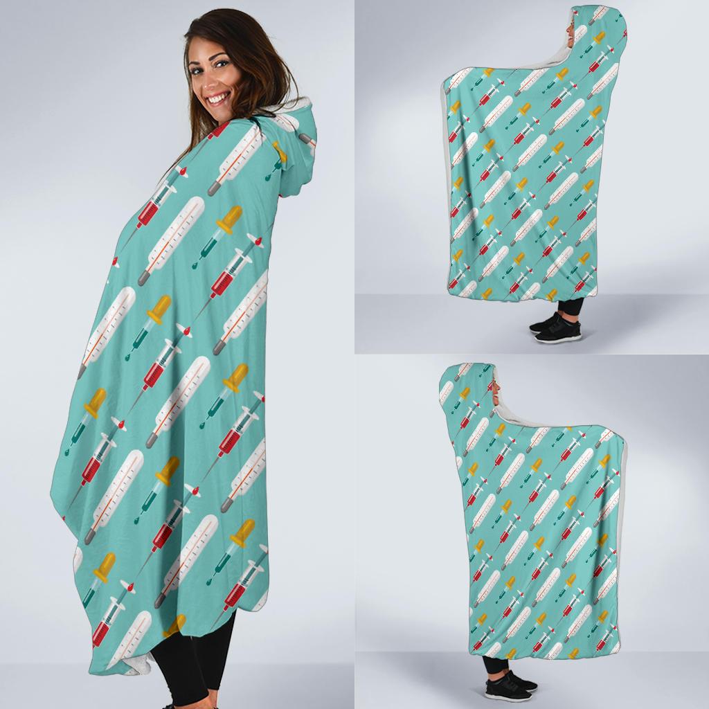 Phlebotomist Medical Print Hooded Blanket-JTAMIGO.COM