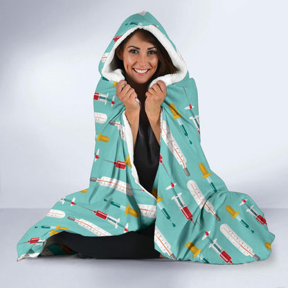 Phlebotomist Medical Print Hooded Blanket-JTAMIGO.COM
