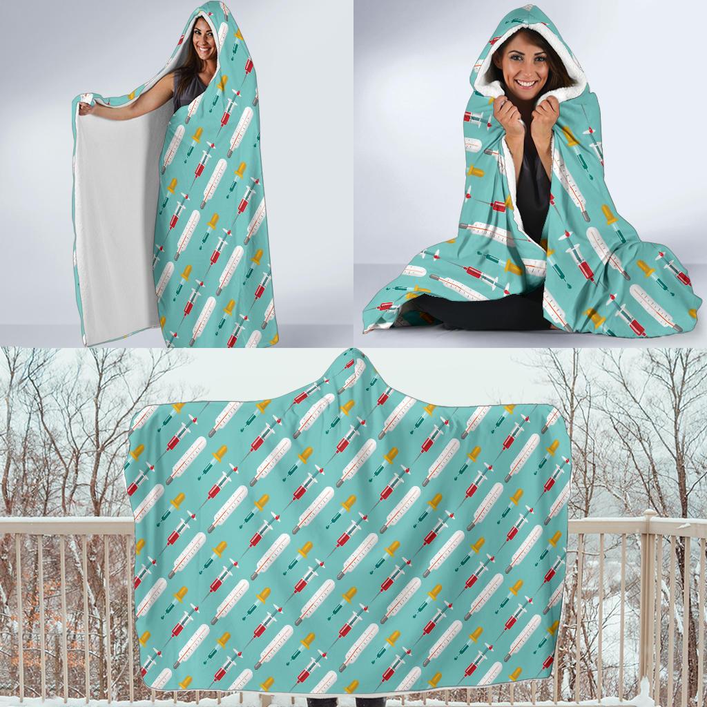 Phlebotomist Medical Print Hooded Blanket-JTAMIGO.COM
