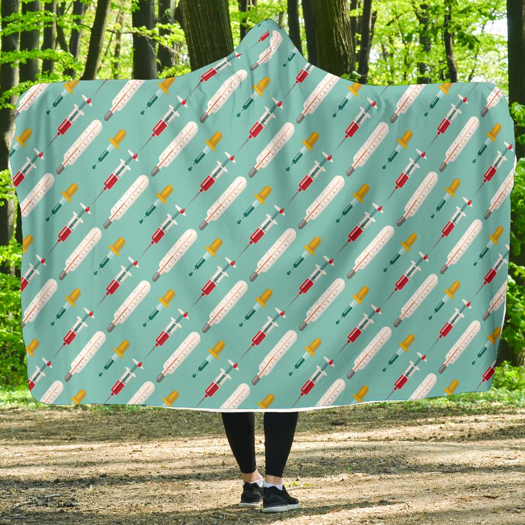 Phlebotomist Medical Print Hooded Blanket-JTAMIGO.COM