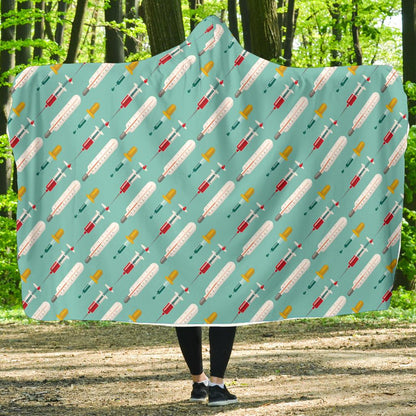 Phlebotomist Medical Print Hooded Blanket-JTAMIGO.COM