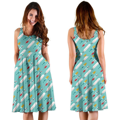 Phlebotomist Medical Print Sleeveless Dress