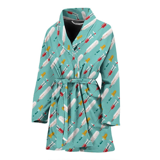 Phlebotomist Medical Print Women Bath Robe-JTAMIGO.COM