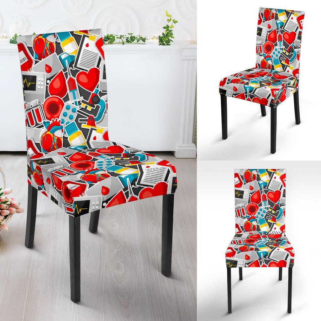Phlebotomist Medical Themed Dining Chair Slipcover-JTAMIGO.COM