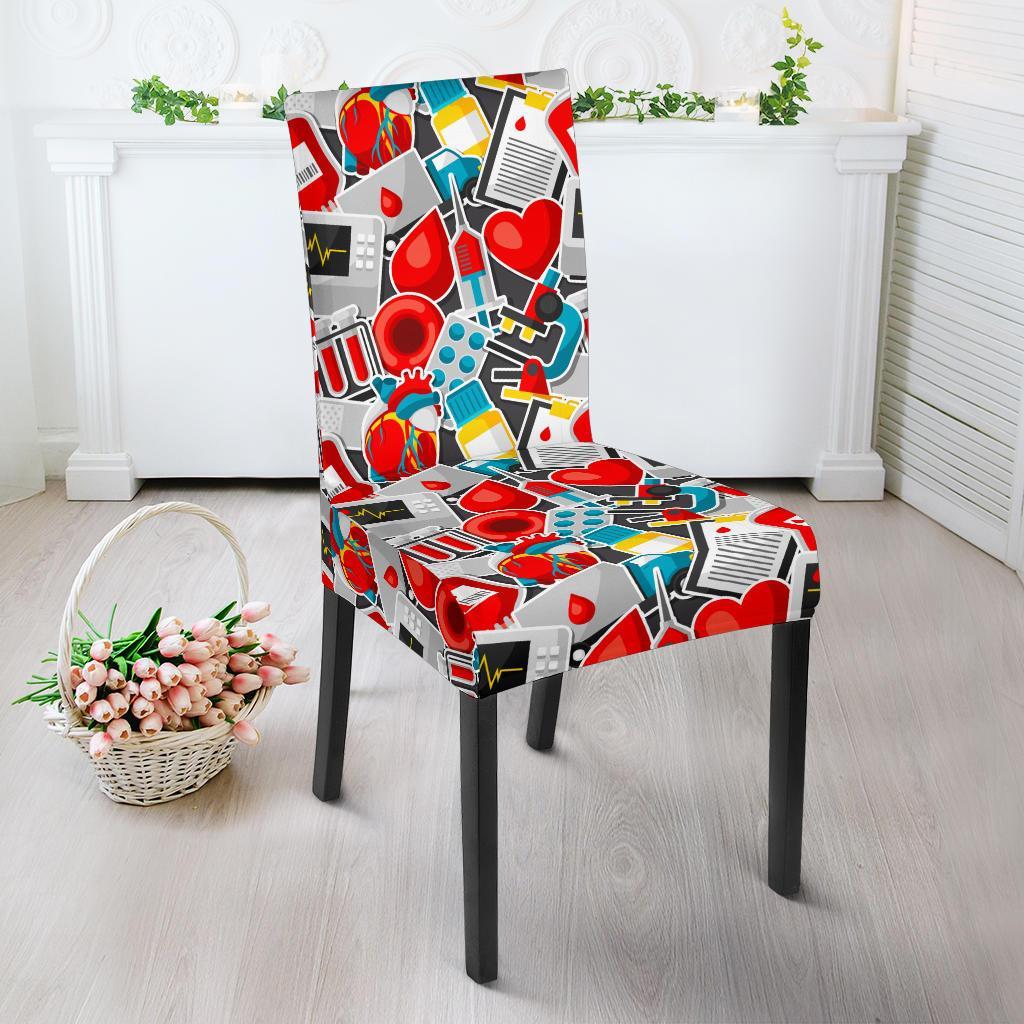 Phlebotomist Medical Themed Dining Chair Slipcover-JTAMIGO.COM