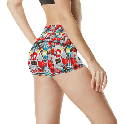 Phlebotomist Medical Themed High Waisted Spandex Shorts-JTAMIGO.COM