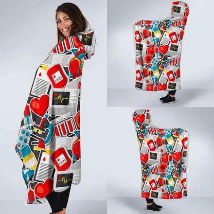 Phlebotomist Medical Themed Hooded Blanket-JTAMIGO.COM