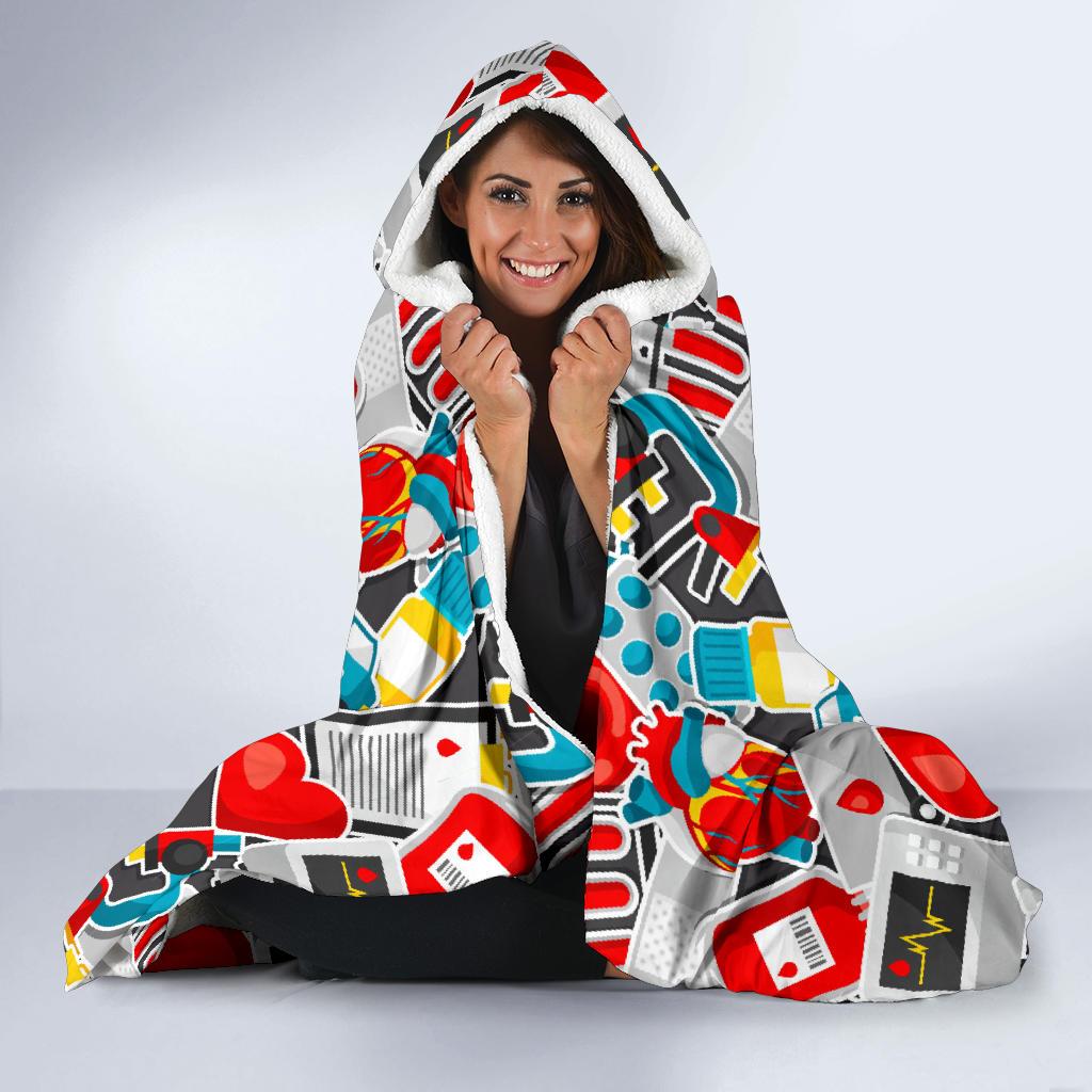 Phlebotomist Medical Themed Hooded Blanket-JTAMIGO.COM