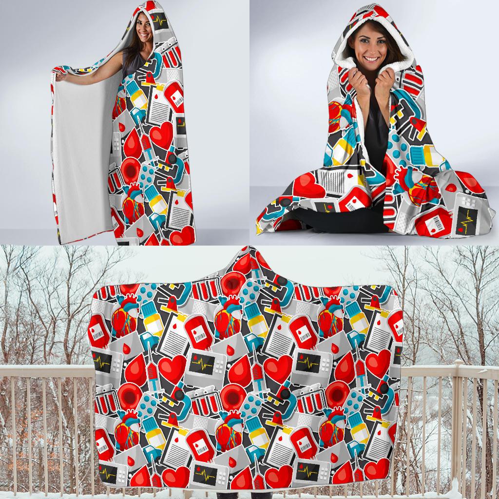 Phlebotomist Medical Themed Hooded Blanket-JTAMIGO.COM