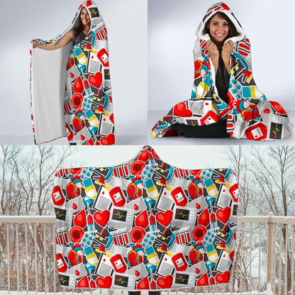 Phlebotomist Medical Themed Hooded Blanket-JTAMIGO.COM