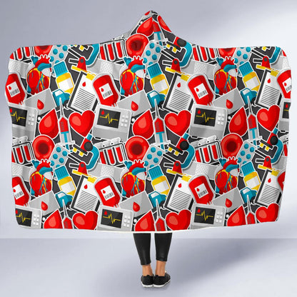 Phlebotomist Medical Themed Hooded Blanket-JTAMIGO.COM