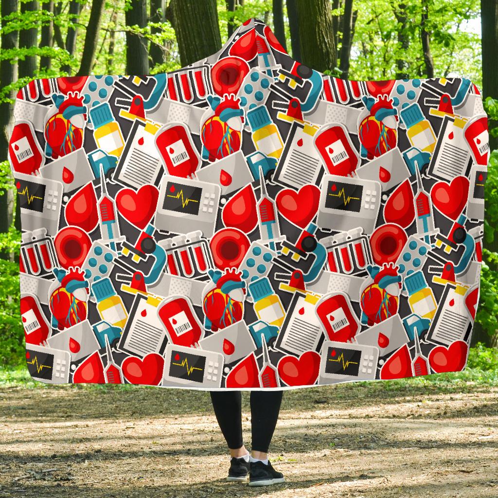 Phlebotomist Medical Themed Hooded Blanket-JTAMIGO.COM