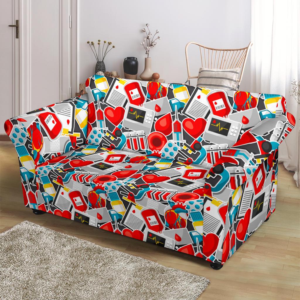 Phlebotomist Medical Themed Loveseat Slipcover-JTAMIGO.COM